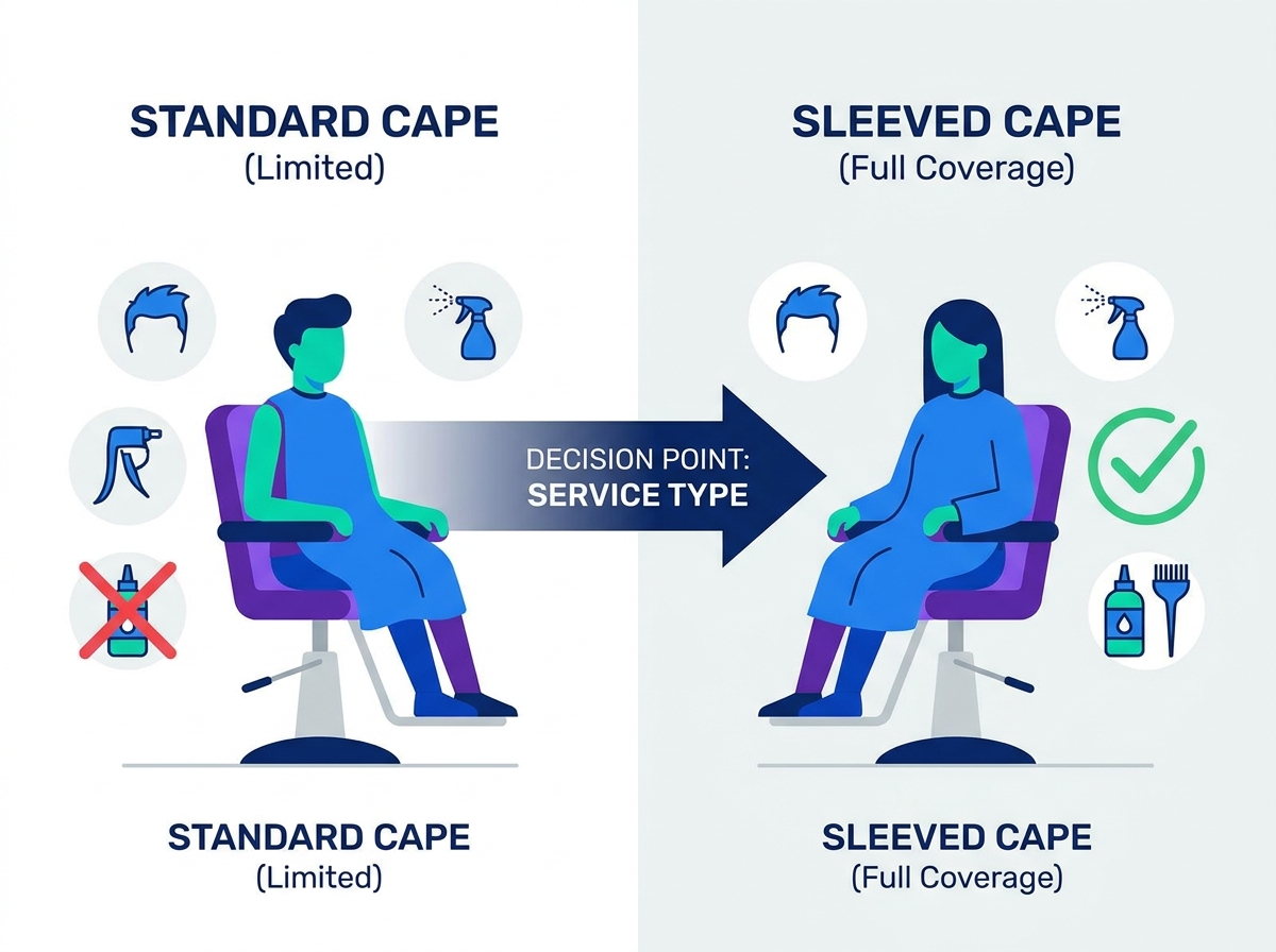 Saloncapes met mouwen: wanneer verbetert volledige dekking de salonservice?